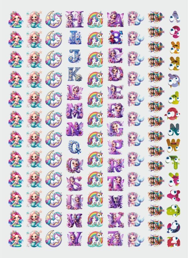 Premium UV DTF Stickers In Alphabets - Durable & Waterproof