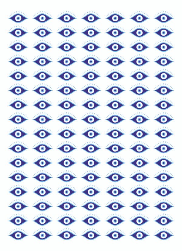 50+ Evil Eye Stickers IN UV DTF glossy Paper