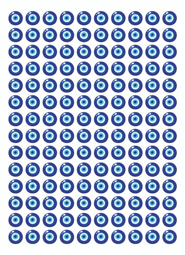 Rounded Eye Stickers In UV DTF .. Glossy Paper