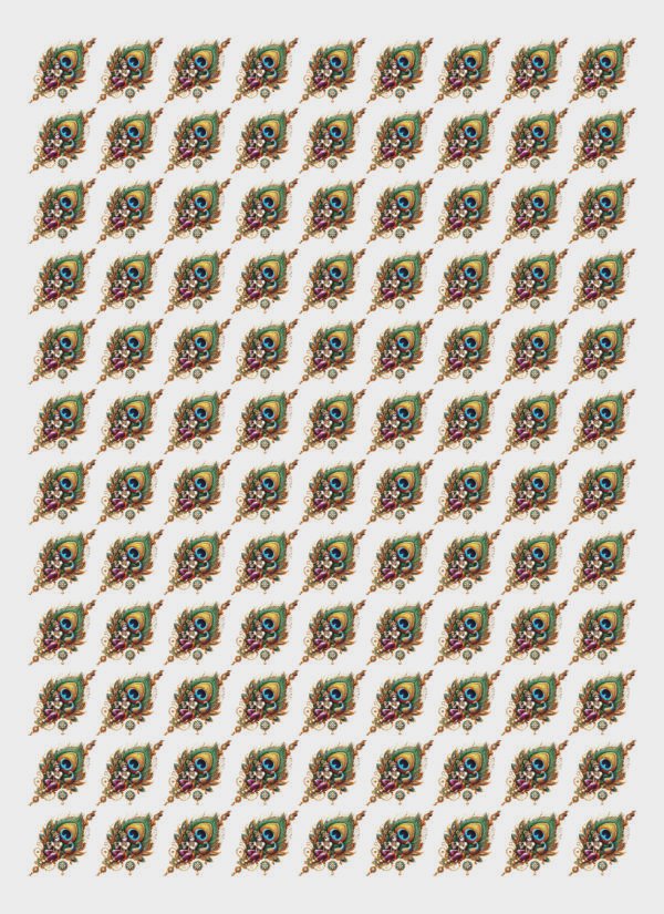 Peacock feather Stickers | Ultra Violet Printing (UV DTF)