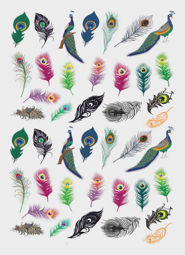 Colorful Feather Stickers | UV DTF Decals