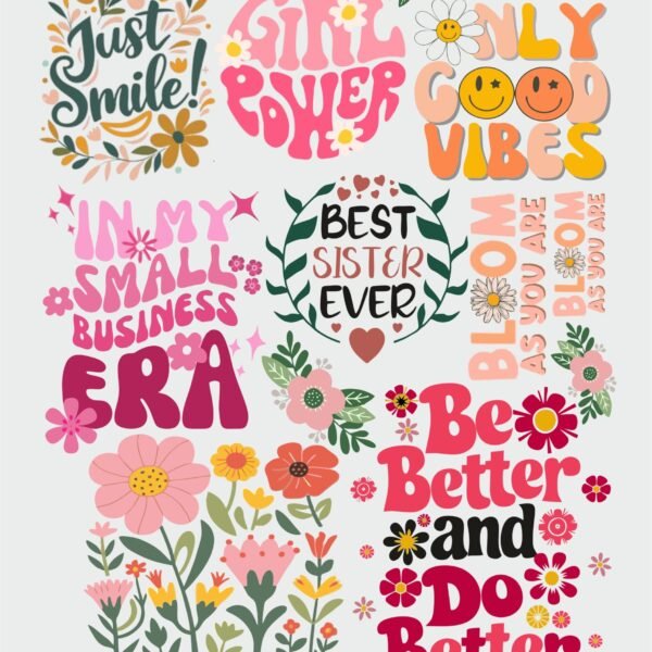 Motivational Quote Stickers | UV DTF Transfer Stickers