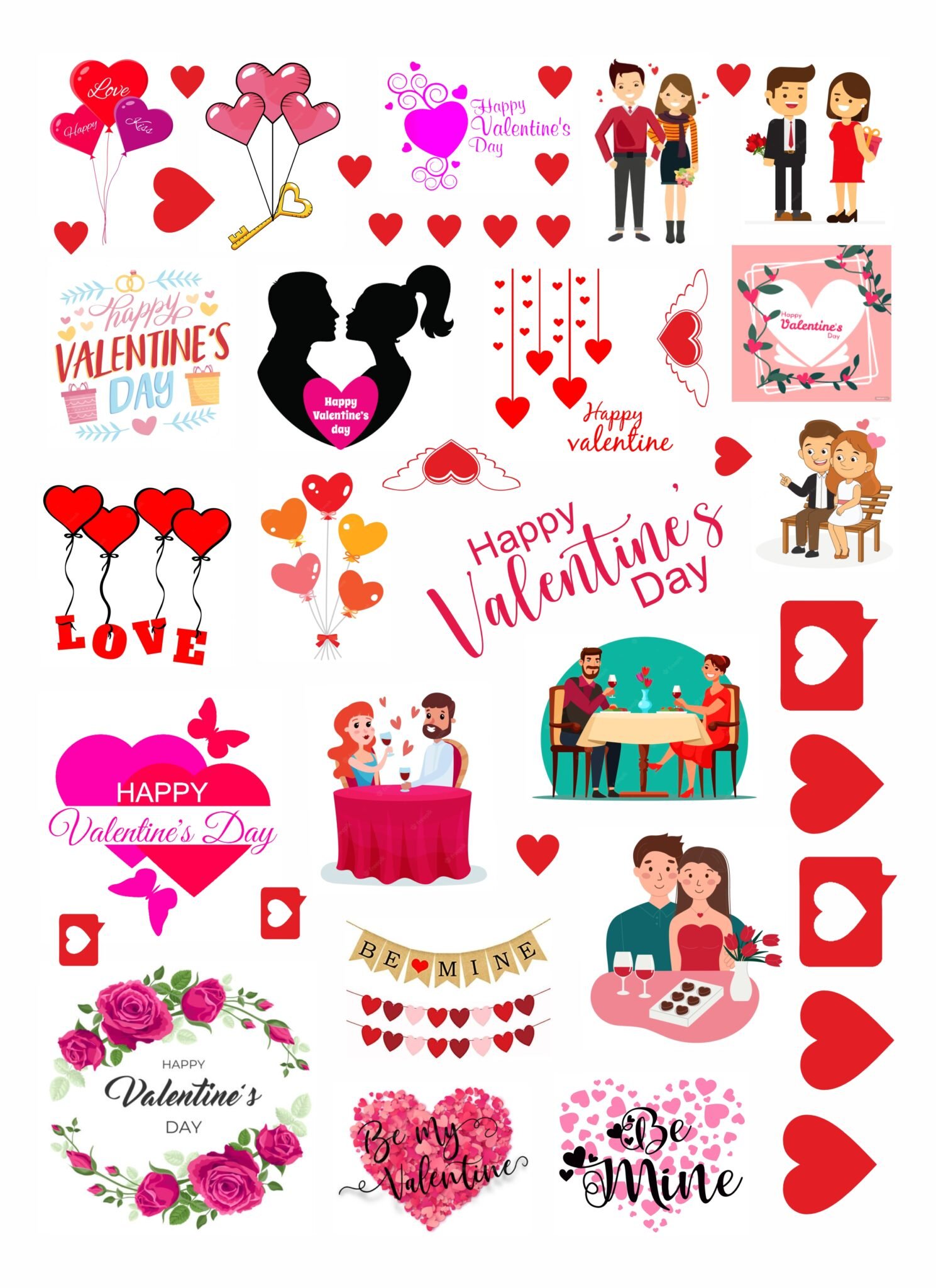Valentine's Resin Art Stickers Sheet-2 | UV DTF 💖✨🌈 🎁 (Copy)