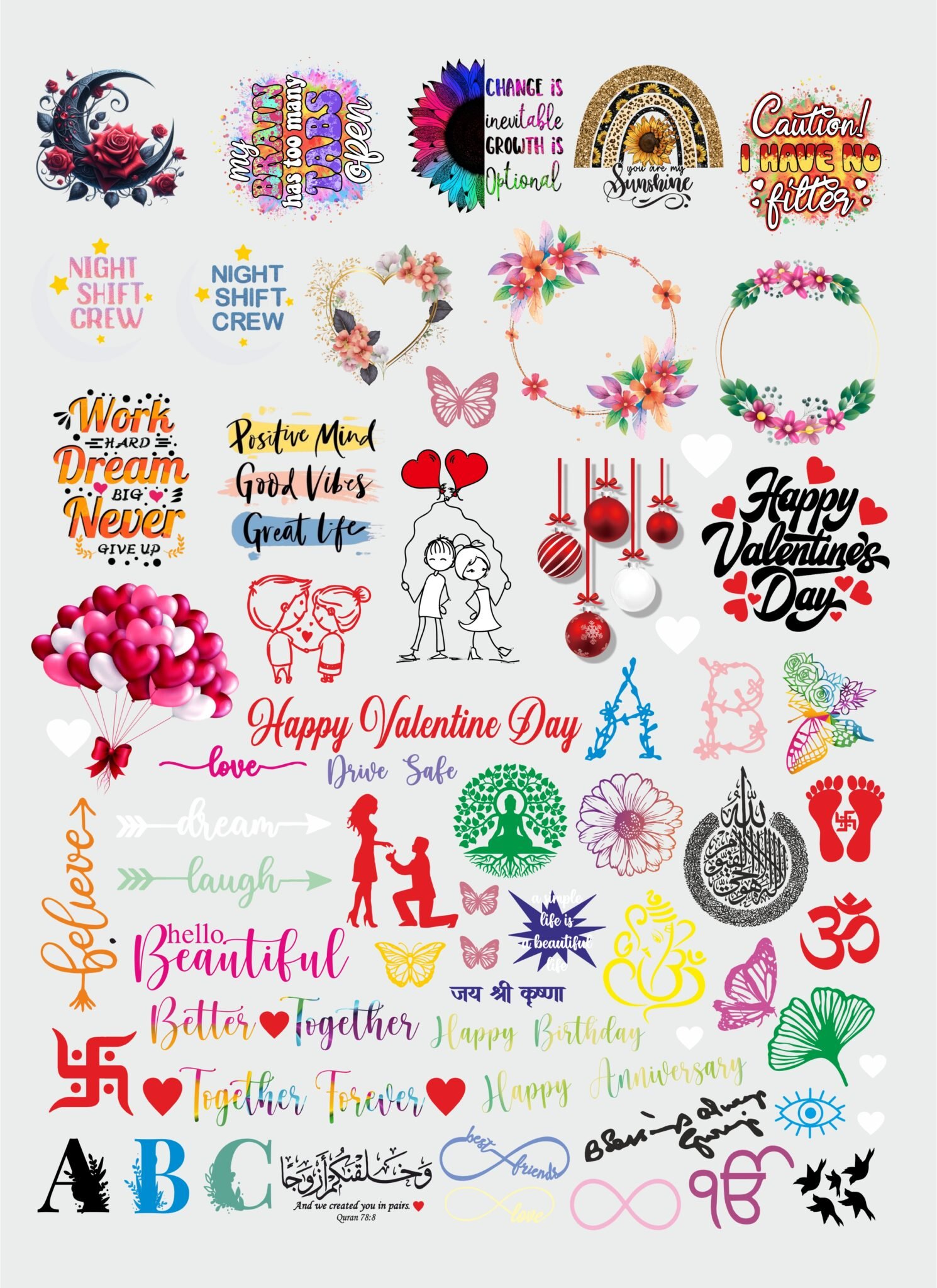 Love-Birds Resin Art Stickers Sheet-3 | UV DTF 💖✨🌈 🎁