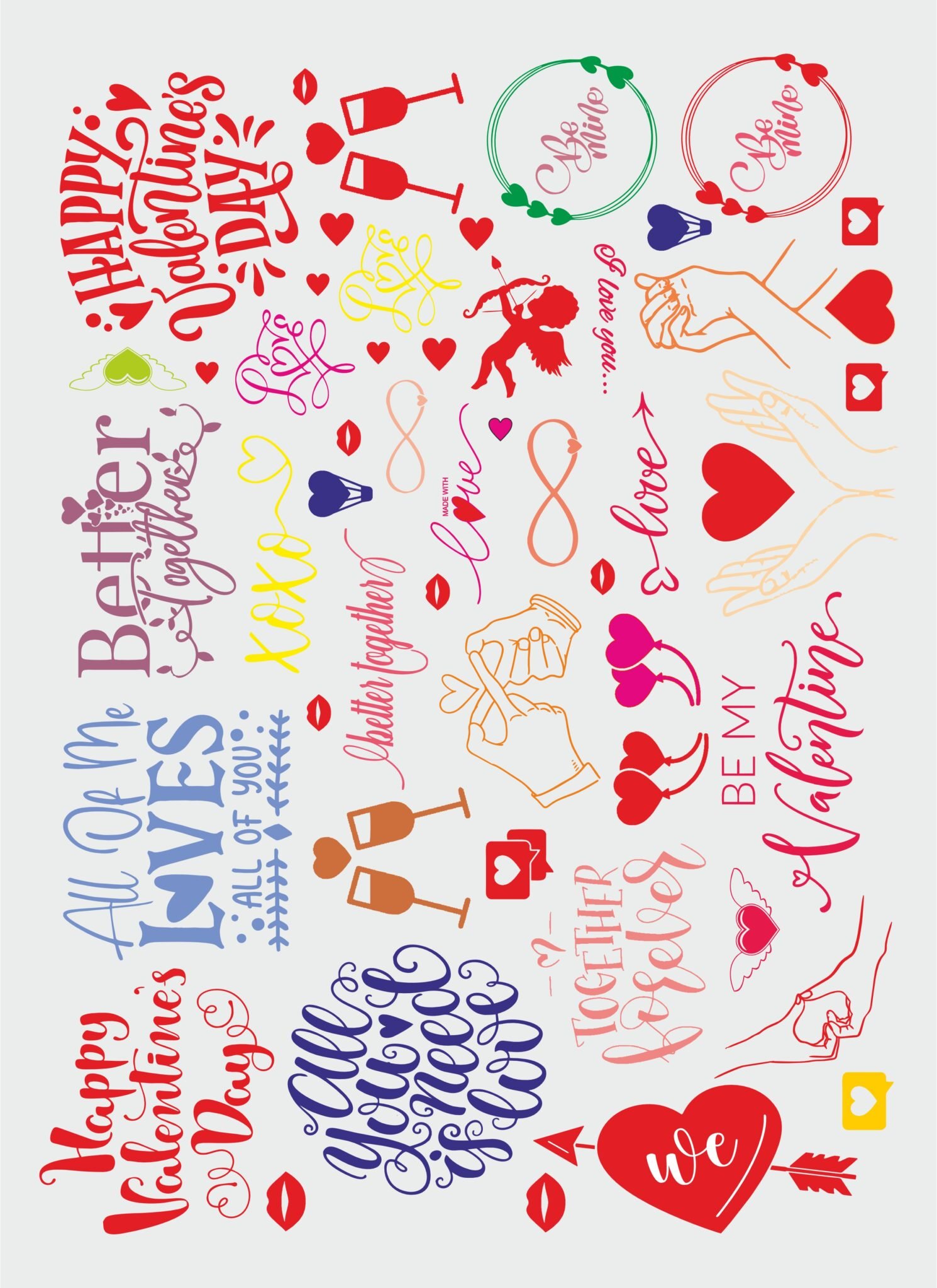 Valentine's Resin Art Stickers | UV DTF 💖✨🌈 🎁