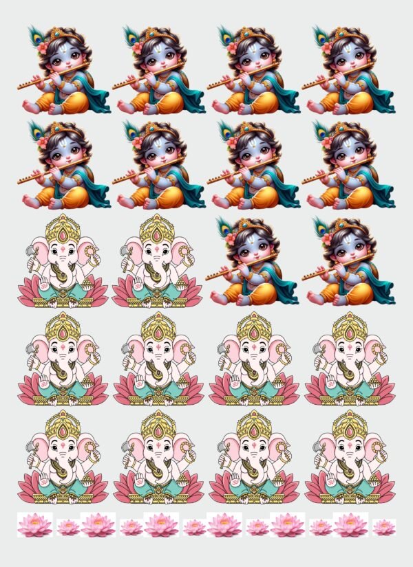 UV DTF Stickers Product Description Product Name : Shri Krishna (Ladoo Gopal) & Ganesh Stickers | UV DTF Material: Ultra Violet Printing Finish: Glossy Size Options: A3, A4, and 1 Meter Use Cases: Food Product Packaging, Box & Jar Decoration, Handmade Products, Small Business Branding. et cetra. Special Features: Waterproof, Scratch-proof & Long-lasting Printing Technology: UV DTF (Direct to Film) Write Short Description Write Full Description Also type the as per your mind according FAQs, Additional Info and Key Features et cetra . .. Must be note that the tone of the language is Human tone in professional, & creative don't Also write the advance product description in advanced language..