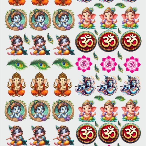 Shri Krishna (Kanha), OM ॐ & Ganpati Stickers | UV DTF Decals