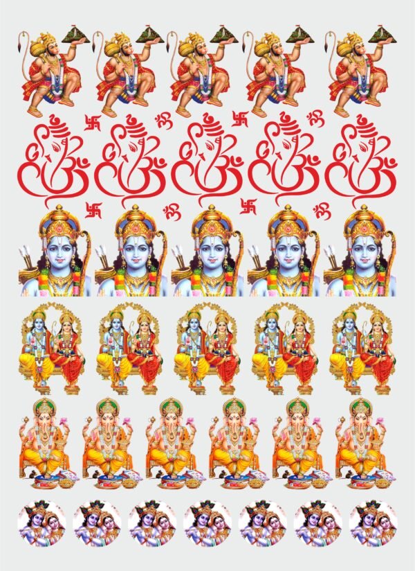 Shri Ram, Hanuman, Radha Krishna, & Ganesh UV DTF Stickers🎨🕉️📿🔱