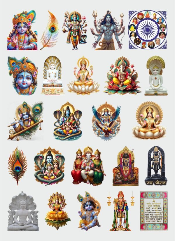 All Hindu Gods Sticker's Pack-3 | UV DTF Stickers | Bhakti Edition - Vedic God Sticker 🌸✨ (Copy)
