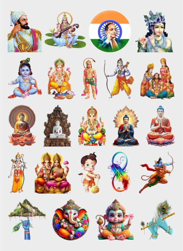 All Hindu Gods Sticker's Pack-4 | UV DTF Stickers | Bhakti Edition - Vedic God Sticker 🌸✨