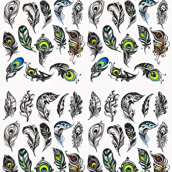 Artistic Peacock Feather UV DTF Stickers