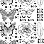 Premium Butterfly EP Metallic Stickers In Golden, Silver, Rose Gold, Copper, Black, & Chrome Stickers | Special For Die Cut & Resin Art