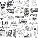 Shinny EP Metal Stickers Cuties, Panda, Kitty, & Lovebirds – Glossy & Durable Finish