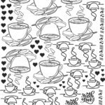 Luxury EP Metal Stickers | Coffee Cups, Hearts, & Birds