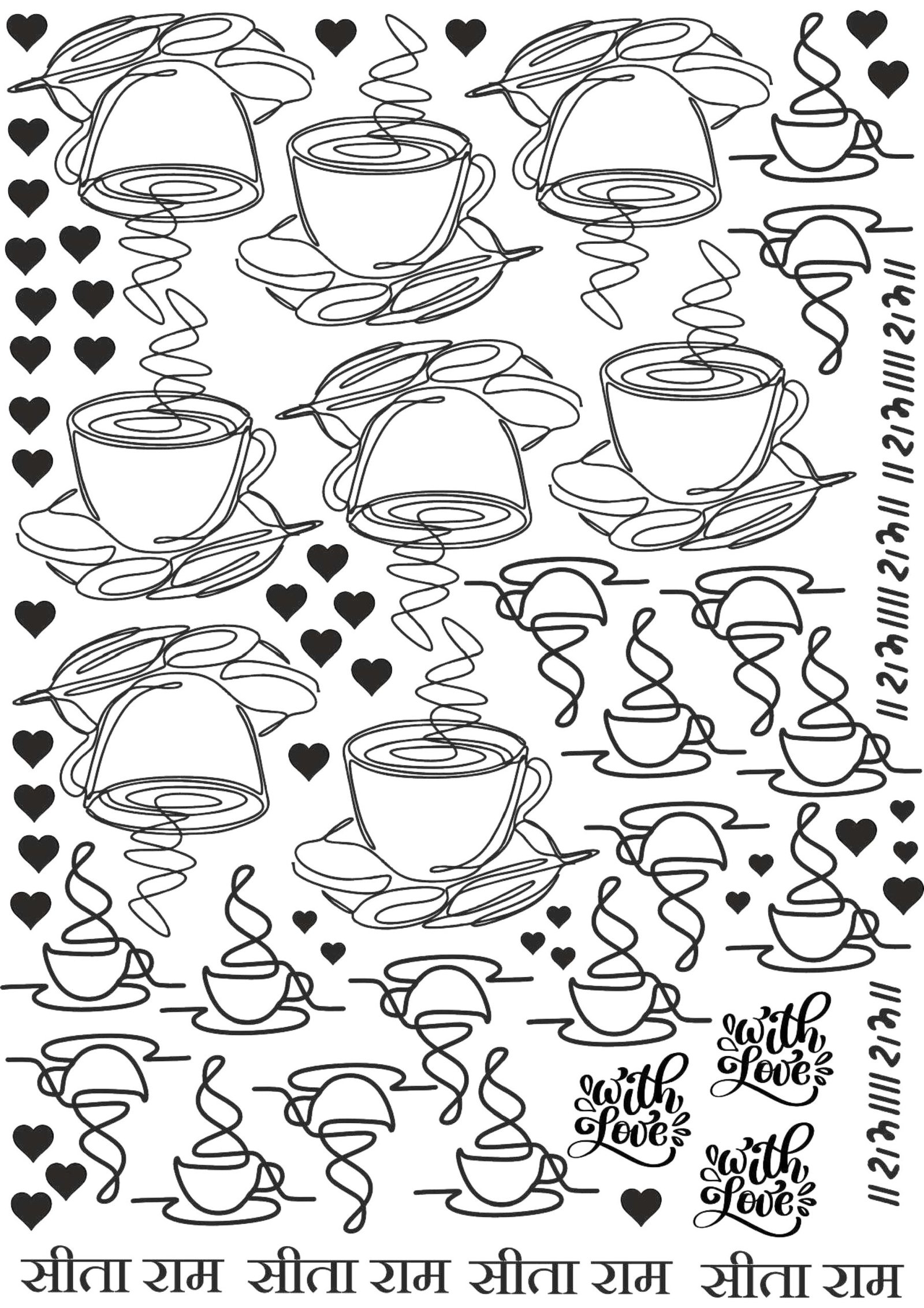 Luxury EP Metal Stickers | Coffee Cups, Hearts, & Birds