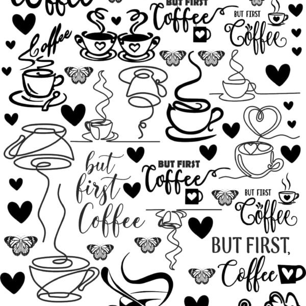 Luxury EP Metal Stickers | Coffee Cups, Hearts, & Birds-2