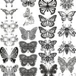 Premium Butterfly EP Metallic Stickers In Golden, Silver, Rose Gold, Copper, Black, & Chrome Stickers | Special For Die Cut & Resin Art Edition-2
