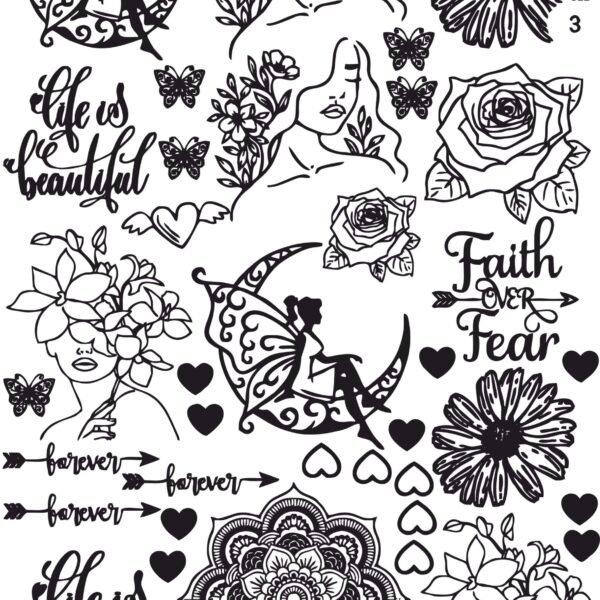 Artistic EP Metallic Labels Or Stickers | Nature & Flower Inspirations Series-2