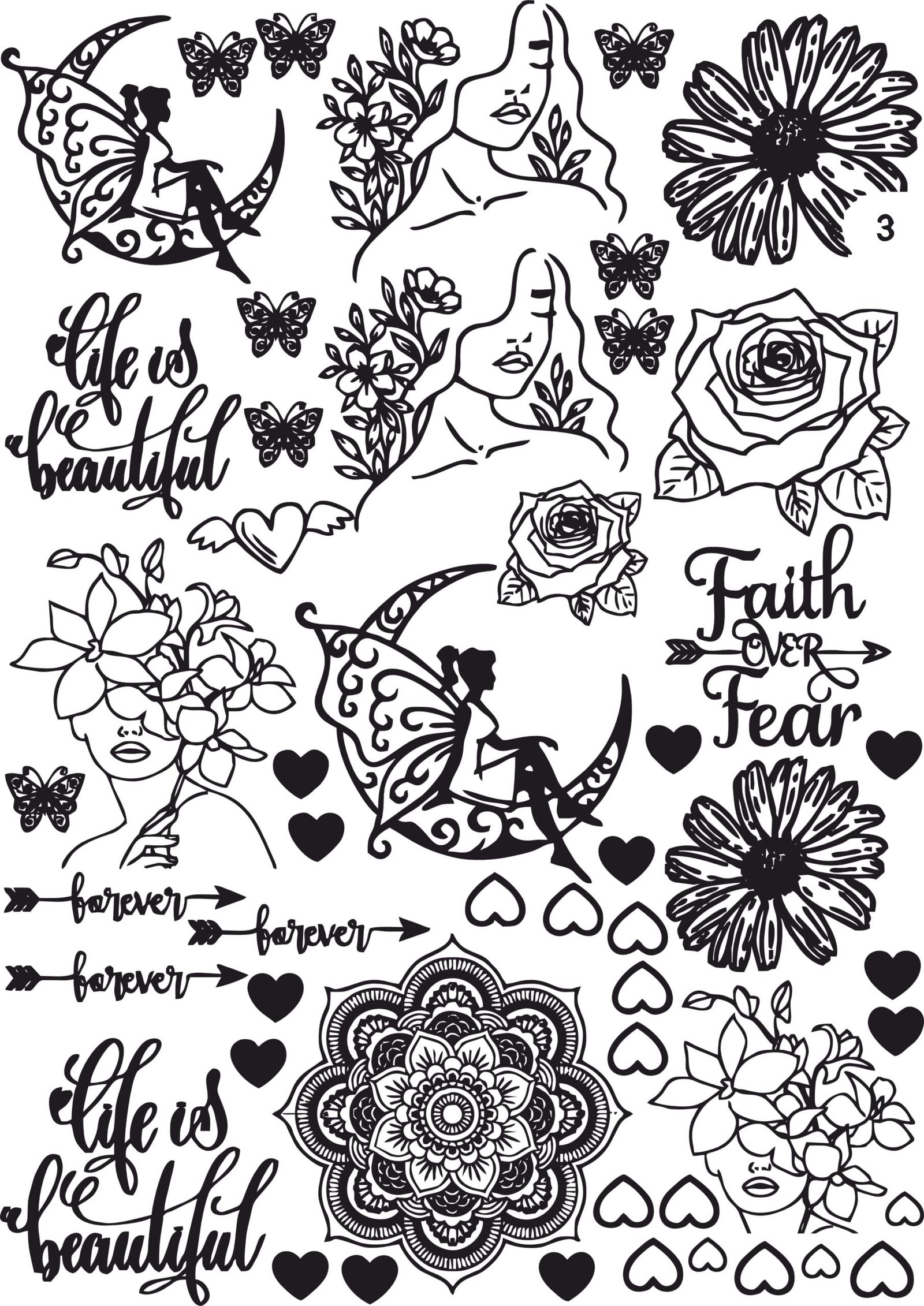 Artistic EP Metallic Labels Or Stickers | Nature & Flower Inspirations Series-2