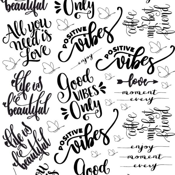 Positive, Motive & Inspired Stickers In Quotes All Variant Decals | EP Metallic