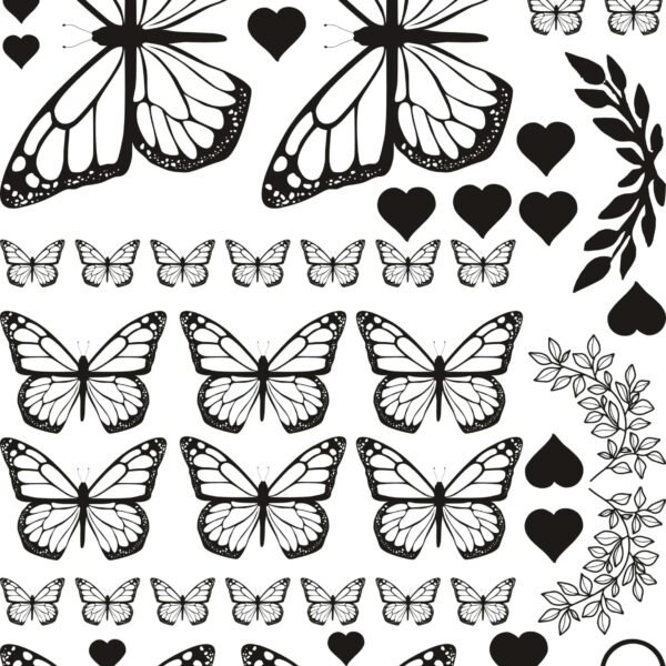 Premium Butterfly EP Metallic Stickers In Golden, Silver, Rose Gold, Copper, Black, & Chrome Stickers | Special For Die Cut & Resin Art Edition-5