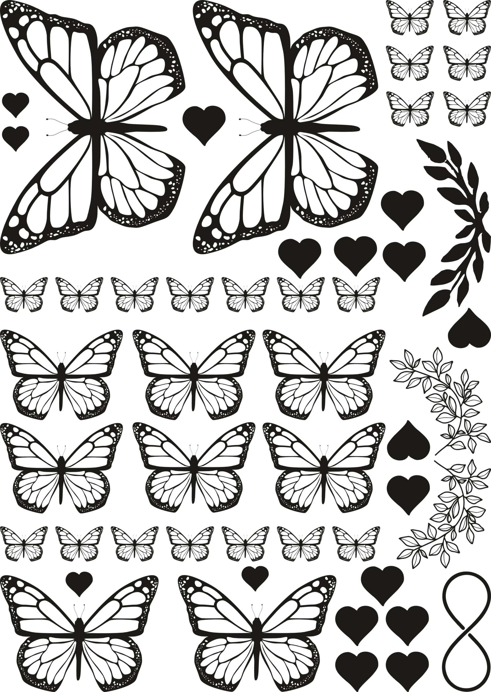 Premium Butterfly EP Metallic Stickers In Golden, Silver, Rose Gold, Copper, Black, & Chrome Stickers | Special For Die Cut & Resin Art Edition-5 Premium Butterfly EP Metallic Stickers In Golden, Silver, Rose Gold, Copper, Black, & Chrome Stickers | Special For Die Cut & Resin Art Edition-5