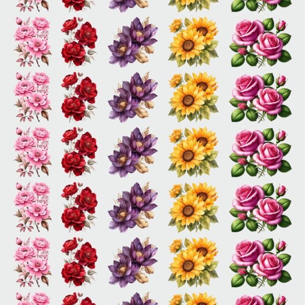 💐✨3D UV DTF Stickers Collection - Tulips, Lotus, Sunflowers, & Hibiscus & More🌸