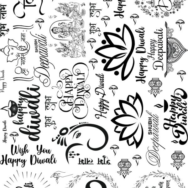 8th Sheets All Diwali EP Metal Stickers – Om, Laxmi Mata, Ganesh, Quotes, & More 💎✨