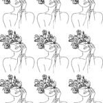 Artistic Ladies Faces EP Metallic Sticker Sheets Single Design-1 | Waterproof & Long-Lasting✨🎨