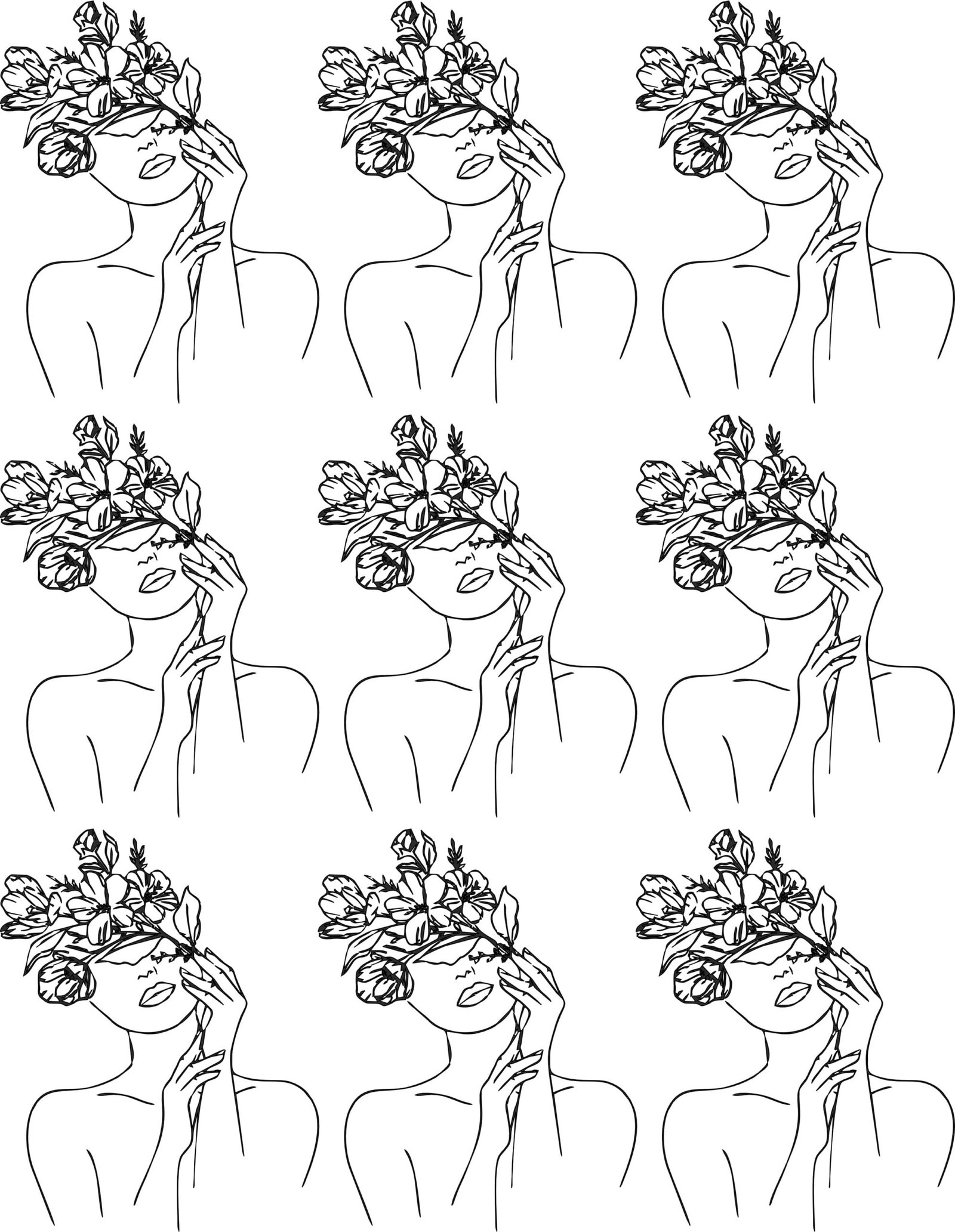 Artistic Ladies Faces EP Metallic Sticker Sheets Single Design-1 | Waterproof & Long-Lasting✨🎨