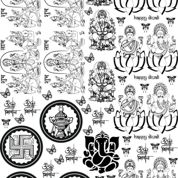 10th Sheets All Diwali EP Metal Stickers – Laxmi, Ganesh and Saraswati Mata & More 🕉️📿