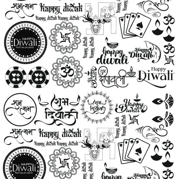 11th Sheets All Diwali EP Metal Stickers – Swastik, Rangoli, Diya & Et Cetra 🔱🕉️