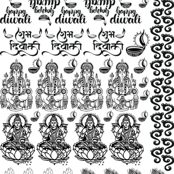 13th Sheets All Diwali EP Metal Stickers – Matacharan, Ganesh, Laxmi, Quotes & Furthermore🙏✨