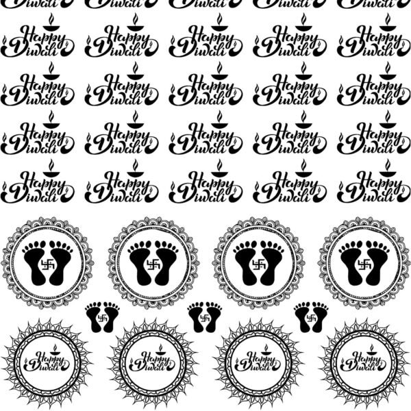 Prosperity & Light – Gold & Silver Diwali EP Metal Stickers – Matacharan, Swastik & Quotes🔱🙏