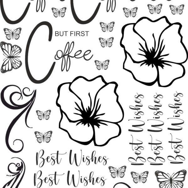 Premium EP Metal Stickers | Coffee Cups & Flowers - Perfect For Labels Branding ☕💕