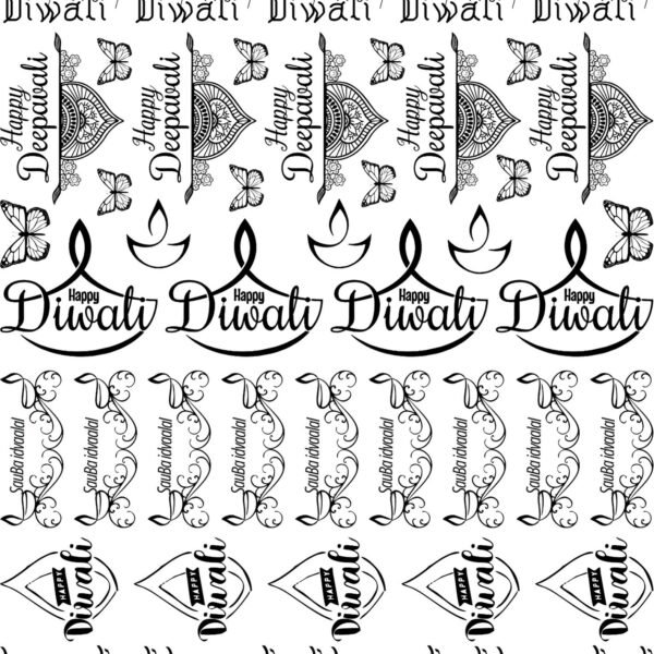 Deepawali – Diwali EP Metallic Stickers | Diya, Quotes, & Shubh Labh Stickers ✨🪔