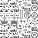 Premium & Luxury Electroplated Metallic Stickers Sheet - All Happy Diwali - Deepawali Quotes 🙏🔱