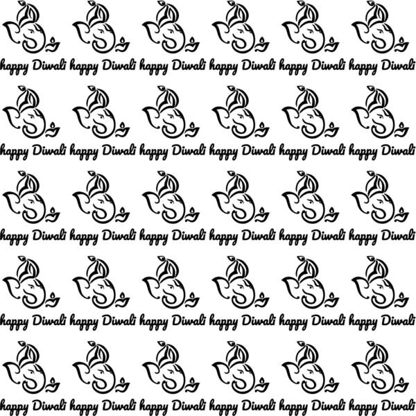 Ganesh With Happy Diwali Ritual Texts EP Metal Sheets– Individual Design Stickers ✨🌸