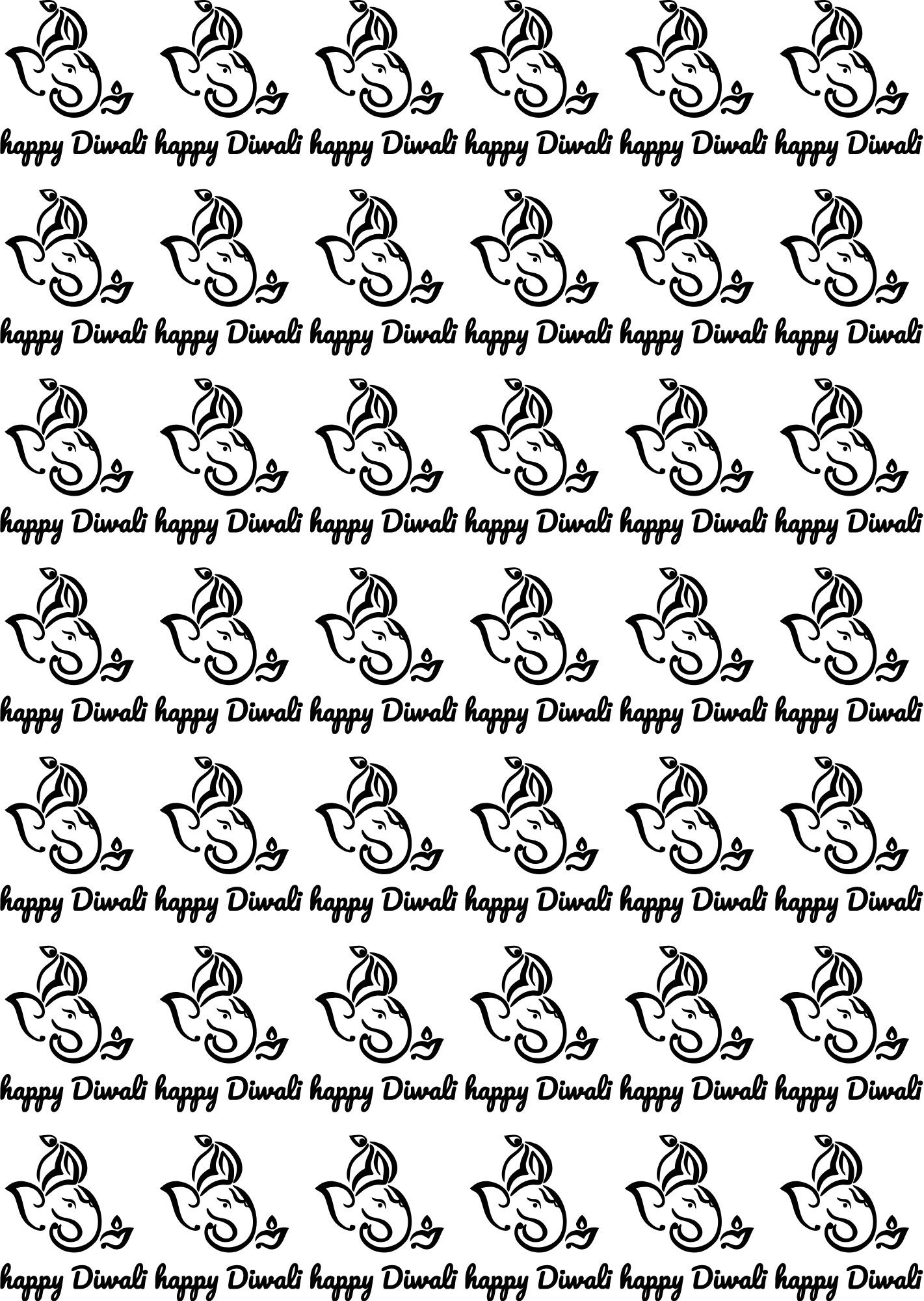 Ganesh With Happy Diwali Ritual Texts EP Metal Sheets– Individual Design Stickers ✨🌸