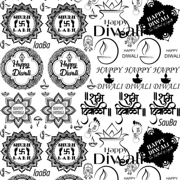 Deepawali EP Metal Stickers Collection Rangoli, Mandala, Shubh Diwali Quotes & More 🪔🛕