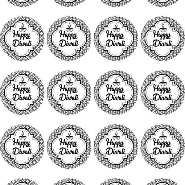Happy Diwali Texts In Circle Elegant Single Design Sticker Sheet – Shine, Style & Durability 🙏🕉️📿