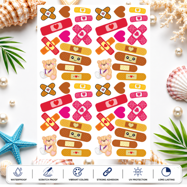 Red Rose Flower Sticker Sheet – Decorative Floral Rose Designs