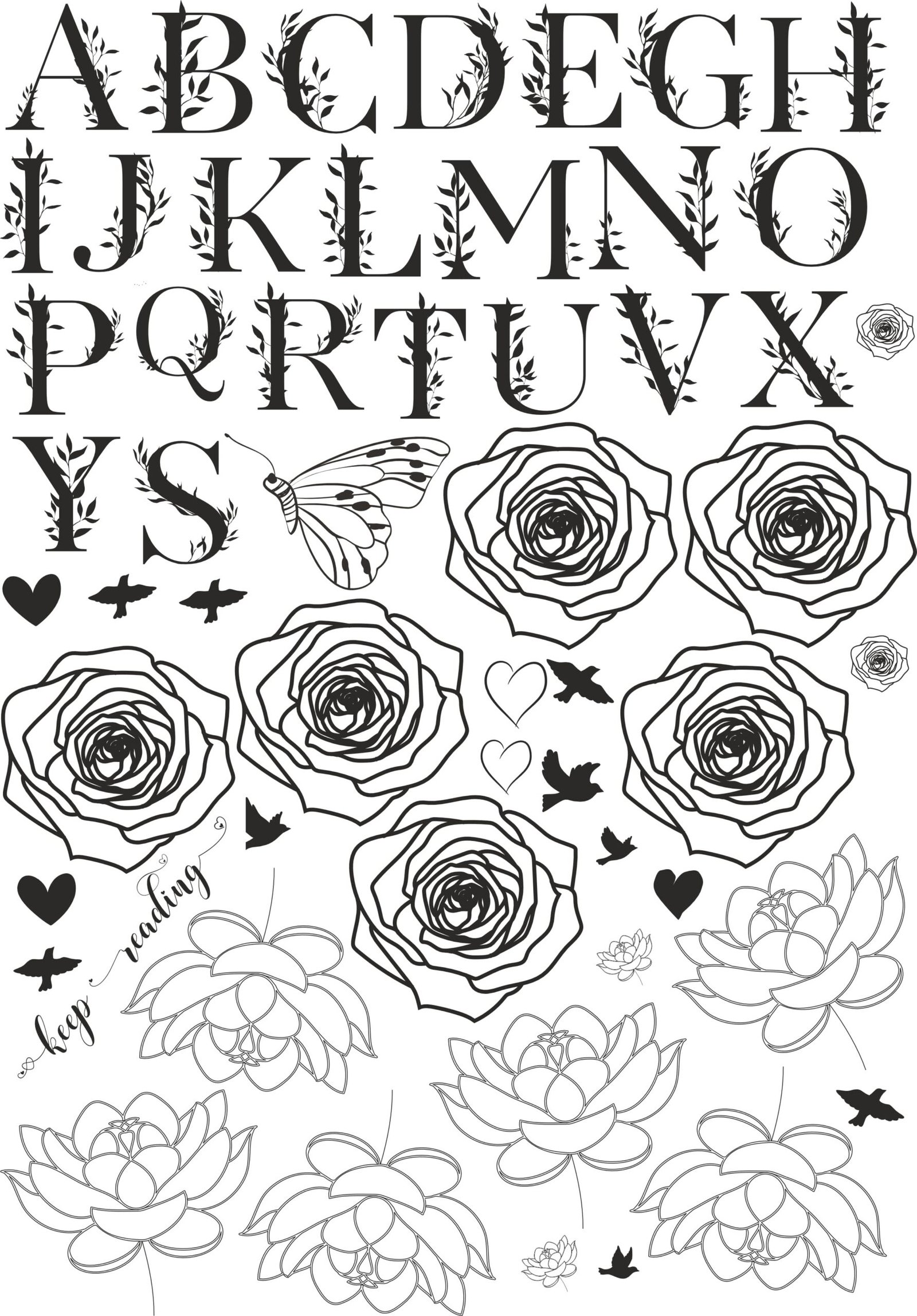 Flower EP Metal Stickers With Alphabets Letters - Waterproof, Durable, & Weatherproof❤️✨