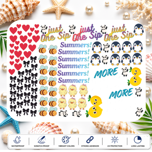 Peacock Floral UV DTF Stickers – Premium Decorative Transfer Stickers