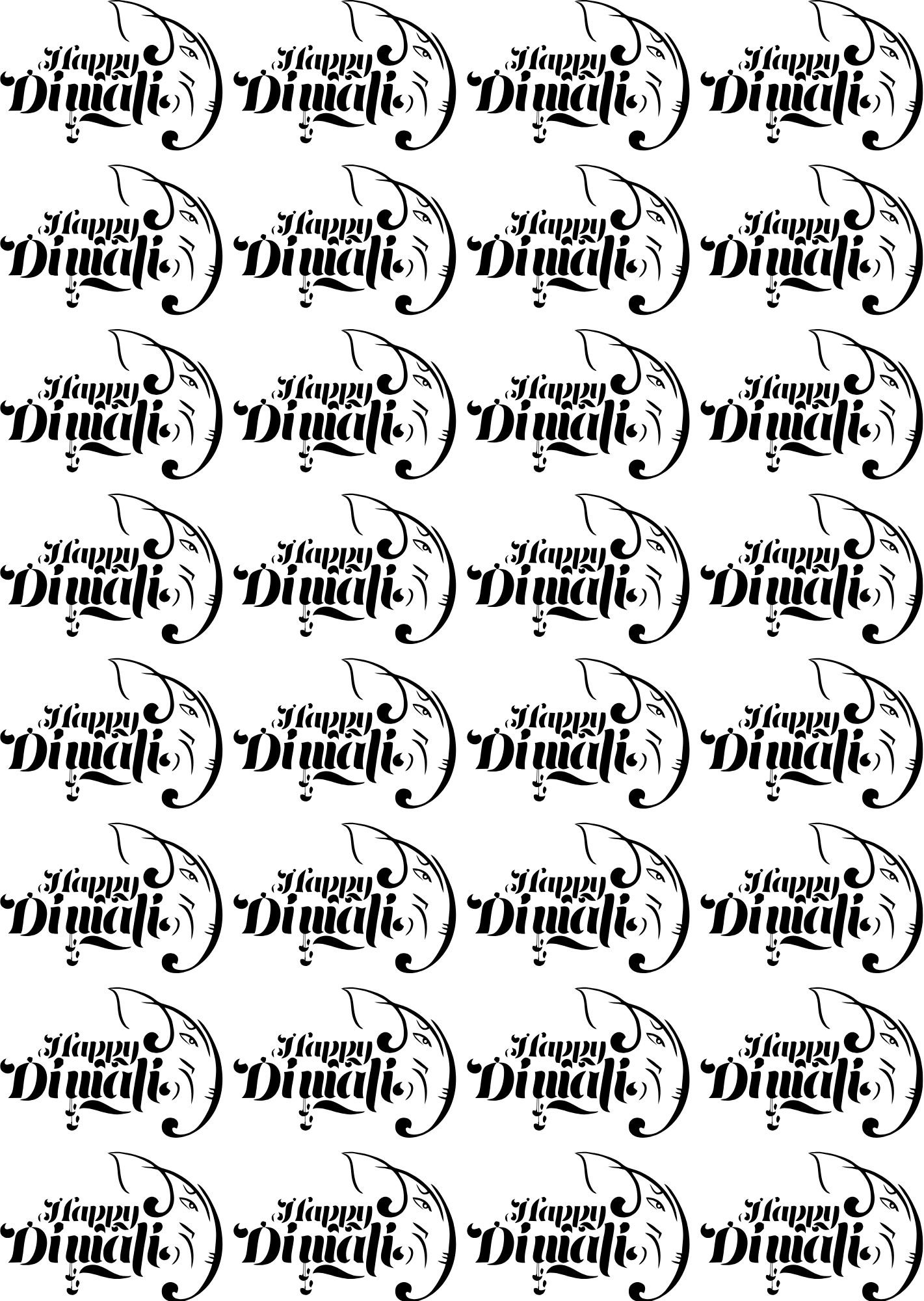 Happy Diwali With Ganesh Single Design Sticker Sheet – Crafted for Electroplated Metallic Sticking🔱🙏🪔🌸