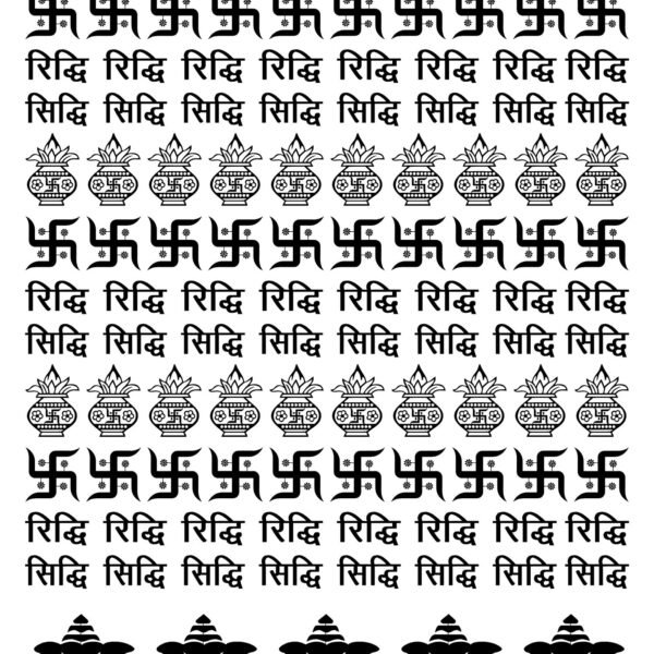 Diwali EP Metal Stickers Sheet - Ridhi Sidhi, Swastik, Kalash & Ganesh Premium Quality🙏🔱