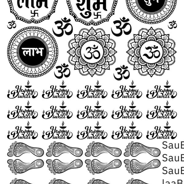 Shubh-Labh, Matacharan, & Ganesh Diwali Collection EP Metal Stickers Sheets Rose Gold & Copper ✨🌸