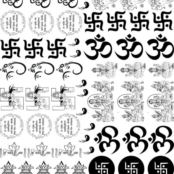 Golden & Silver Diwali Edition EP Metal Stickers - Om, Swastik, Laxmi, Ganesh & Kalash Collection🔱🙏