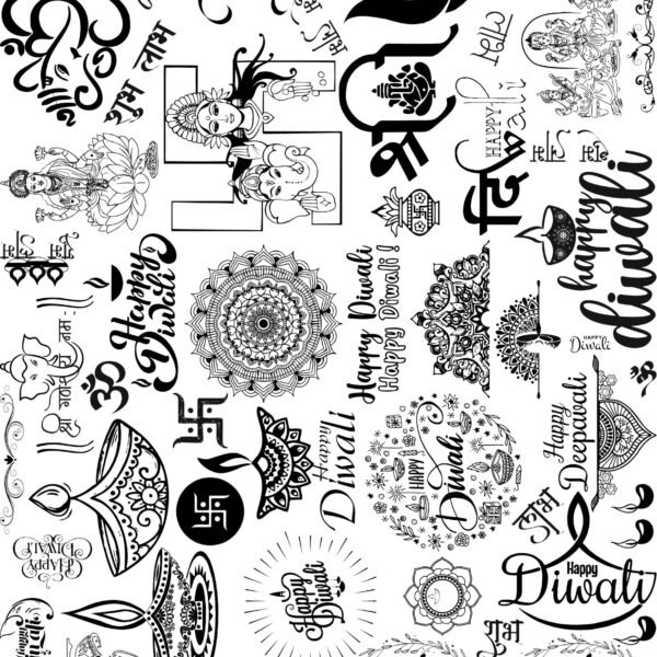 Rose Gold & Copper Diwali EP Metal Stickers Sheets - Saraswati, Om, Ganesh, & More..✨🪔