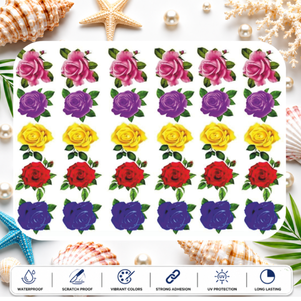 Floral Flower Sticker Sheet – Decorative Botanical Floral Designs